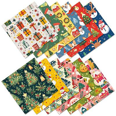 12Pcs Christmas Scrapbook Paper Pads DIY-P085-01A-1