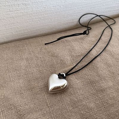 Alloy Pendant Black Waxed Cord Necklaces for Women WG8C0D7-03-1