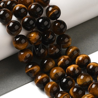 Nattural Tiger Eye Beads Strands G-GSR12mmC014-B-1