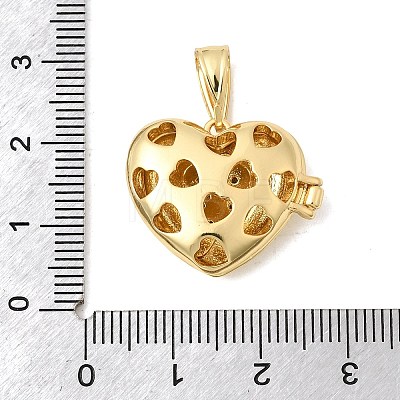 Brass Micro Pave Clear Cubic Zirconia Locket Pendants KK-H267-028B-06-1