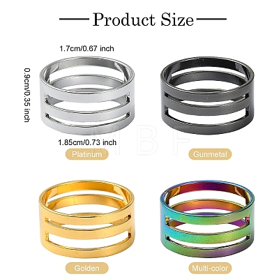 4Pcs 4 Colors Brass Rings RJEW-YW0001-05-1