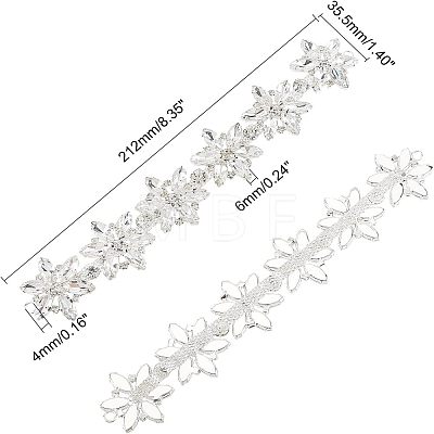 1Pc Shiny Flower Crystal Rhinestone Trim DIY-FG0003-37-1