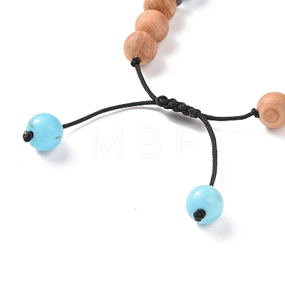 Wooden Braided Bead Bracelets Sets BJEW-JB09066-1