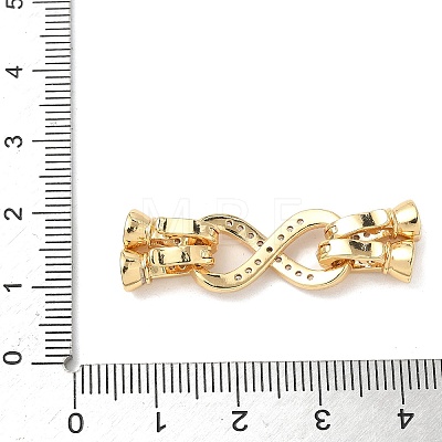 Brass Micro Pave Clear Cubic Zirconia Fold Over Clasps KK-U059-32G-1