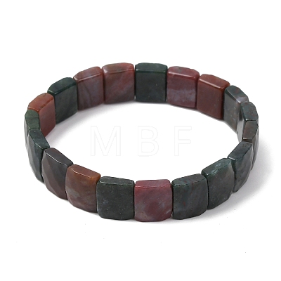 Natural Indian Agate Beaded Stretch Bracelets for Unisex G-K303-02B-1