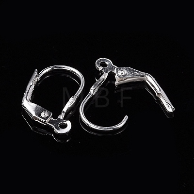 925 Sterling Silver Leverback Hoop Earrings STER-L054-54S-1