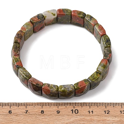 Natural Unakite Beaded Stretch Bracelets for Unisex G-K303-02H-1
