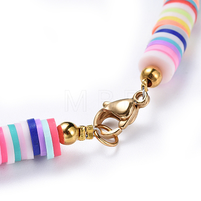 Handmade Polymer Clay Heishi Beaded Necklaces NJEW-JN02448-04-1