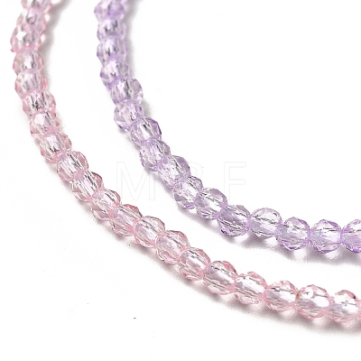 Transparent Gradient Color Glass Beads Strands GLAA-H021-01A-08-1