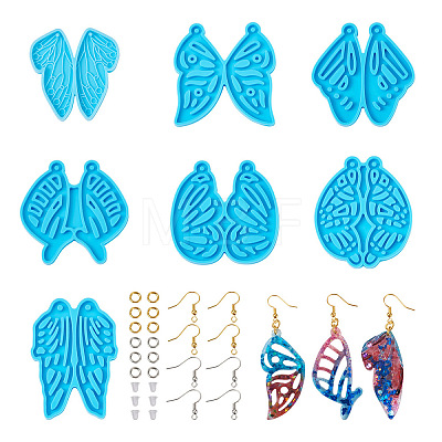 Mega Pet 7Pcs 7 Style Butterfly DIY Pendant Silicone Molds DIY-MP0001-15-1