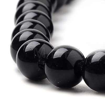 Natural Black Onyx Beads Strands X-G-S259-19-8mm-1