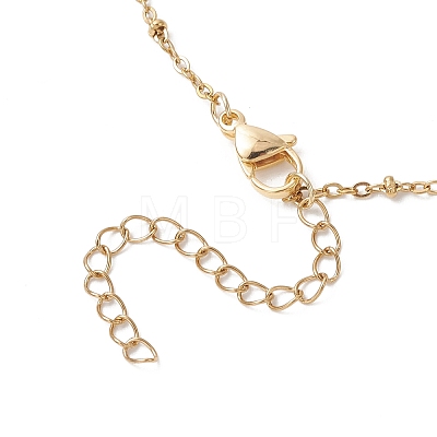 Natural Cultured Freshwater Pearl Potato & Glass Beaded Pendant 304 Stainless Steel Satellite Chain Necklaces for Women NJEW-JN05937-02-1
