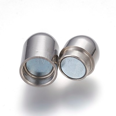 Tarnish Resistant 304 Stainless Steel Magnetic Clasps with Glue-in Ends STAS-F193-05P-1