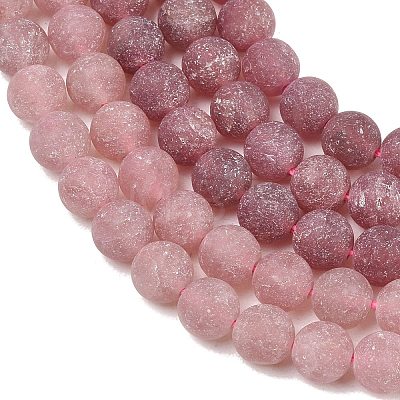 Natural Strawberry Quartz Beads Strands G-P626-8mm-04-1