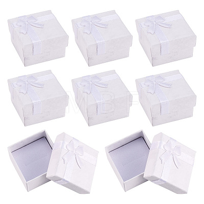 Square Paper Jewelry Gift Boxes with Bowknot CON-TAC0010-80E-1