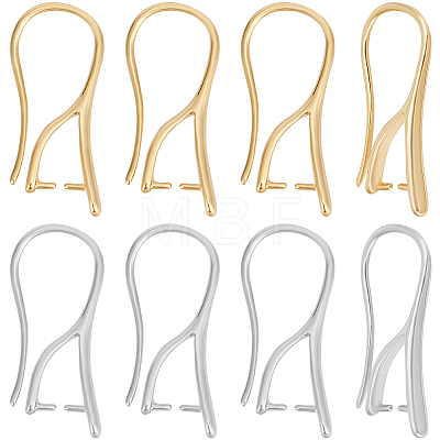 32Pcs 2 Styles Brass Earring Hooks KK-BBC0014-12-1