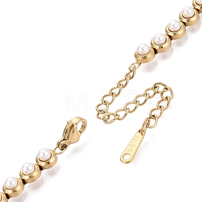 Stainless Steel & Plastic Pearl Tennis Bracelets for Women SA-CBACDF9-01G-1