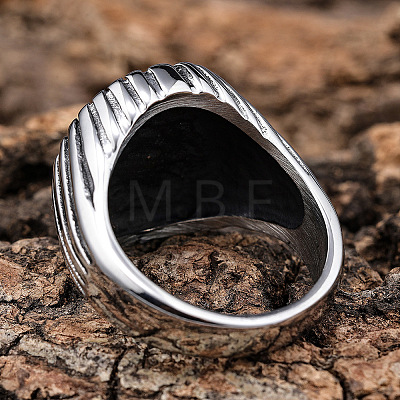 Textured 304 Stainless Steel Finger Rings for Men FS-WGDE9FA-04-1