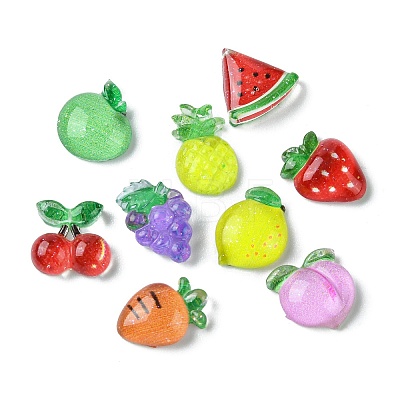 Translucent Resin Decoden Cabochons RESI-E039-16-1