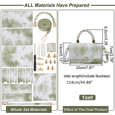 DIY Imitation Leather Sew on Women's Marble Pattern Handbag Making Kits DIY-WH0320-18C-1