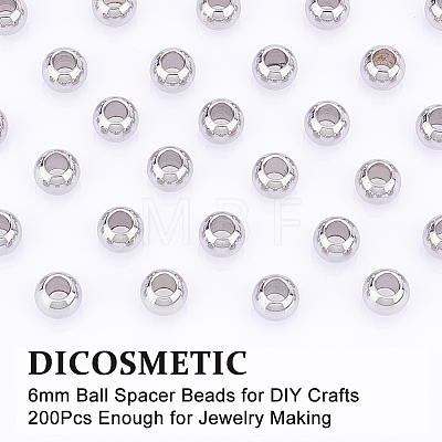DICOSMETIC 200Pcs 201 Stainless Steel Spacer Beads STAS-DC0015-02-1