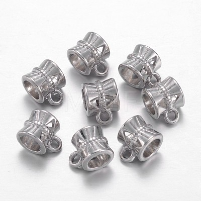 Tibetan Style Alloy Tube Bails TIBE-30047-P-NR-1