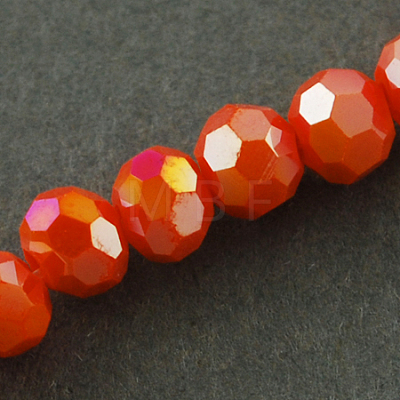 Electroplate Opaque Glass Beads Strands EGLA-R017-4mm-9-1