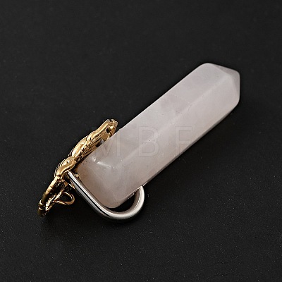 Insect Natural Rose Quartz Pointed Pendants G-I333-02B-1