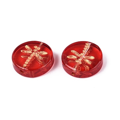 Baking Paint Transparent Glass Beads DGLA-N018-30F-1