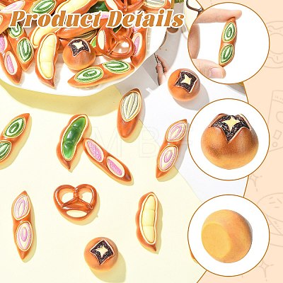 40Pcs Resin Cabochons RESI-CJZ0001-08-1