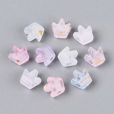 Frosted Transparent Acrylic Beads FACR-T009-01I-1