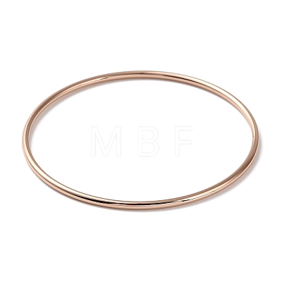 Ion Plating(IP) 304 Stainless Steel Simple Plain Bangle for Women BJEW-F461-01A-RG-1