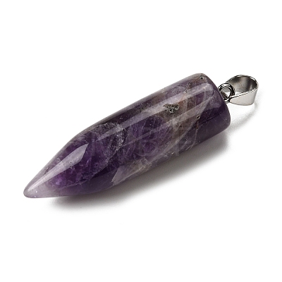 Natural Amethyst Pointed Pendants G-F820-12N-1