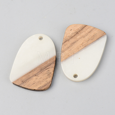 Opaque Resin & Walnut Wood Pendants RESI-S389-042A-C04-1