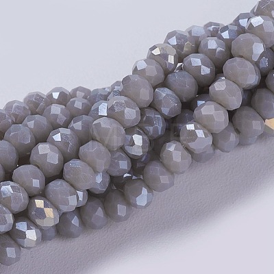 Electroplate Glass Beads Strands GLAA-F076-FR06-1