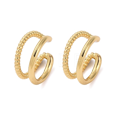 Two-layer C-Shaped Brass Cuff Earrings EJEW-G445-01G-1