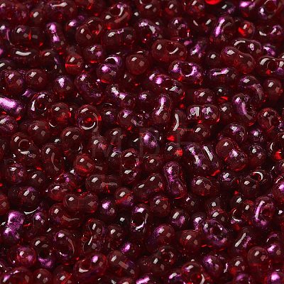 Spray Painted Glass Seed Beads SEED-F005-11A-05-1