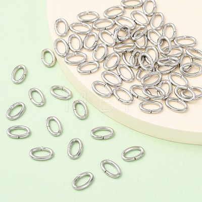 Tarnish Resistant 304 Stainless Steel Open Jump Rings STAS-Q186-03-8x5mm-1