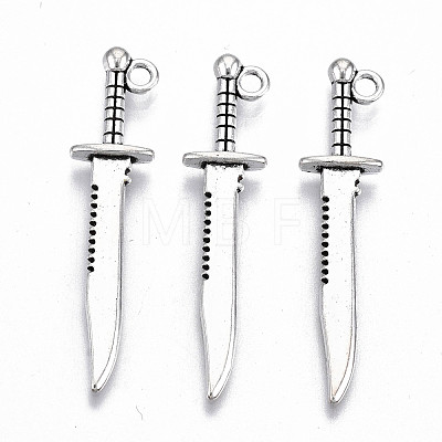 Tibetan Style Alloy Pendants X-TIBE-S323-090AS-RS-1