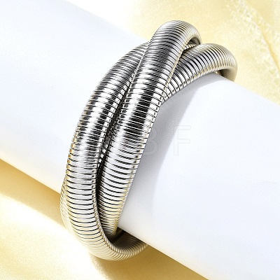 304 Stainless Steel Stretch Bracelets BJEW-A031-01B-P-1