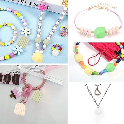 6 Style Food Grade Eco-Friendly Silicone Beads SIL-CA0001-39-1