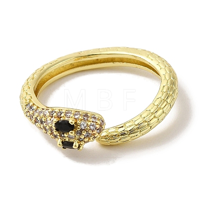 Rack Plating Brass Micro Pave Cubic Zirconia Cuff Rings RJEW-H228-08G-1