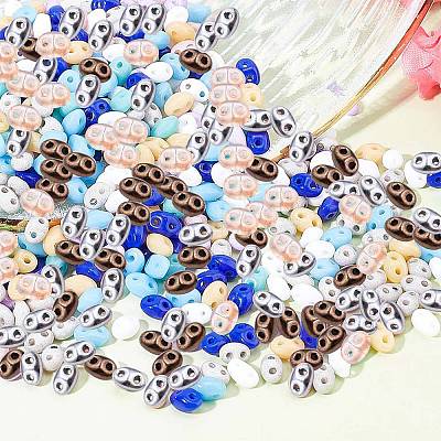 800Pcs 8 Colors 2-Hole Seed Beads SEED-SC0001-02-1