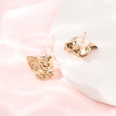 Brass Stud Earrings EJEW-D363-01G-01-1