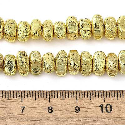 Electroplated Natural Lava Rock Beads Strands G-L606-D02-01B-1