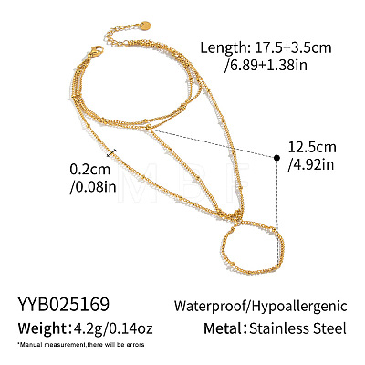304 Stainless Steel Multi-Layer Finger Ring Bracelets for Women GL7273-1
