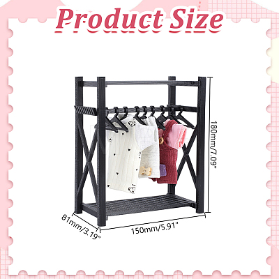 Plastic Mini Clothes Closet with Coat Hanger DOLL-WH0007-14B-1