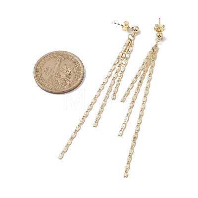 Brass Tassel Chain Drop Earrings for Women EJEW-JE05745-1