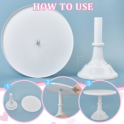 3Pcs 3 Sizes Round Iron Cupcake Riser Holder ODIS-WH0030-302-1