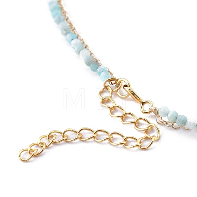 Faceted Natural Amazonite Tiered Necklaces NJEW-F212-06E-1